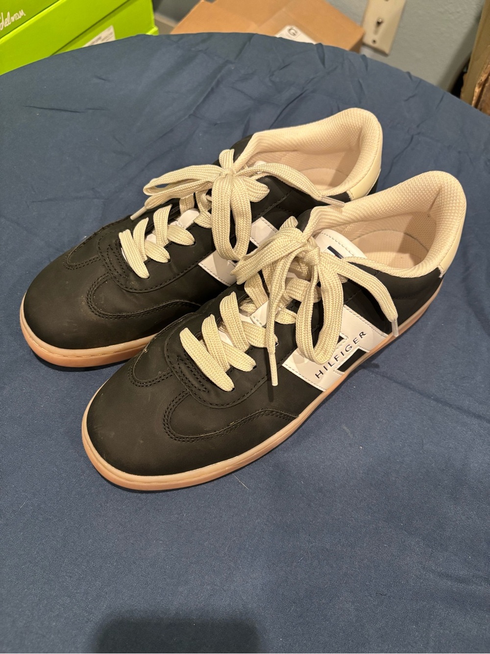 Tommy Hilfiger Black Sneakers with Cream Accents COMES WITH BOX!!